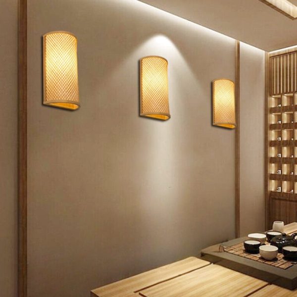 applique murale bambou rotin