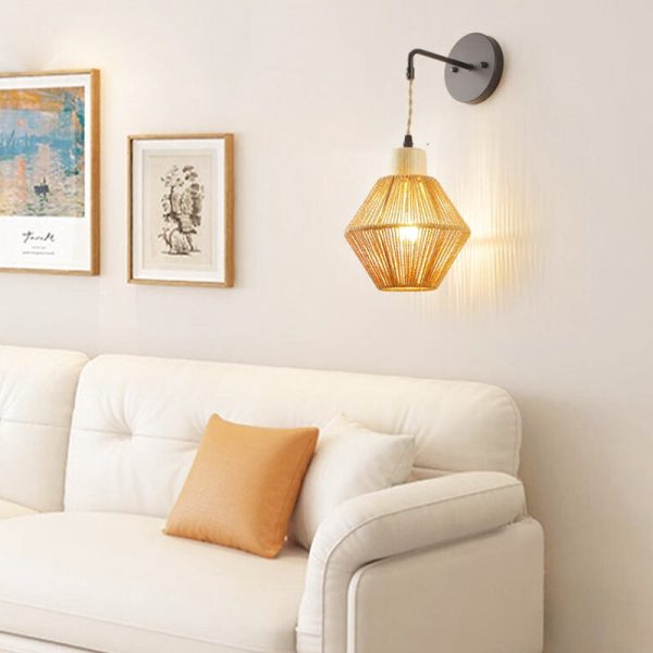 applique murale corde bois