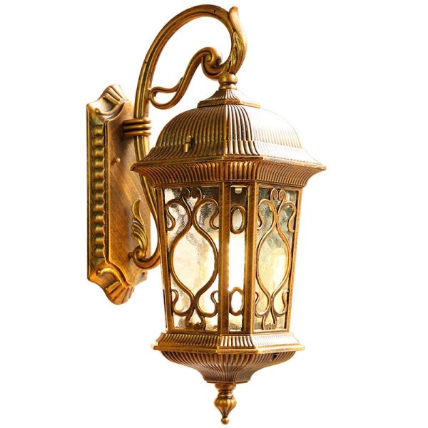 applique murale extérieure noire et dorée