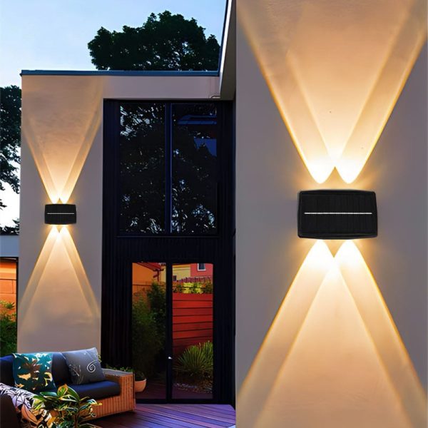 applique murale solaire LED noire
