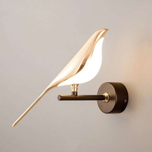 applique murale oiseau doré