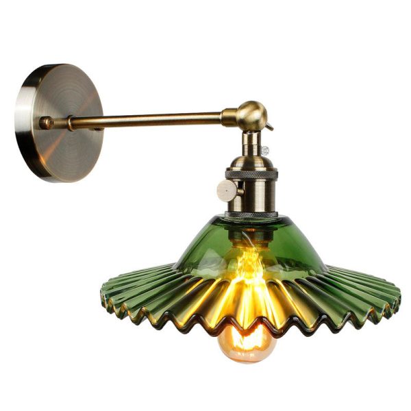 applique murale vintage avec abat-jour crêpé